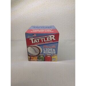 Tattler Canning Lids and Rings 12 Reusable Wide Mouth Made in USA